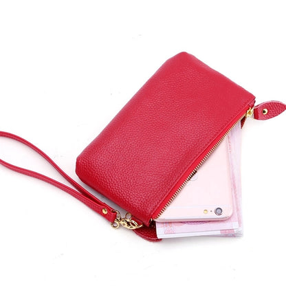 Leather Clutch Purse with Wrist Strap