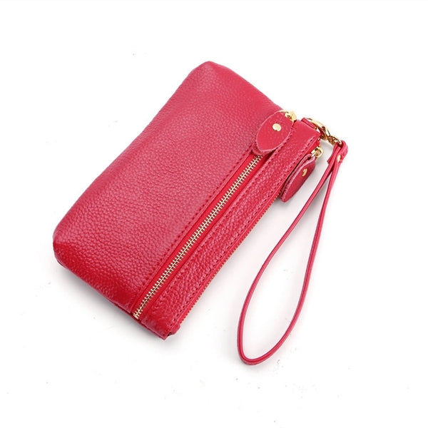 Leather Clutch Purse with Wrist Strap