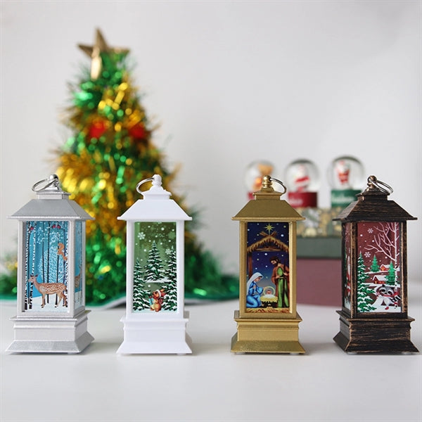 Santa Snowman Lantern