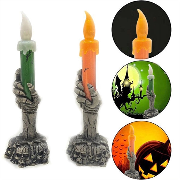 Halloween Skull Candle Holder Light