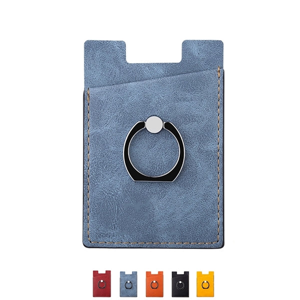 Mobile Phone Holder with Finger Ring Stand and Card Slot