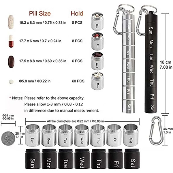 Weekly Stainless Steel Pill Case
