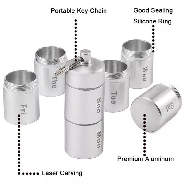 Weekly Stainless Steel Pill Case
