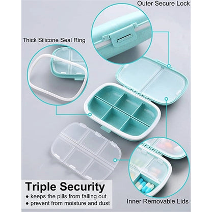 Portable Compartments Travel Pill Box