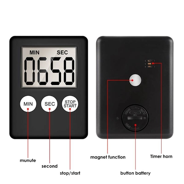 Ultra-thin Digital Timer With Back Magnet Refrigerator