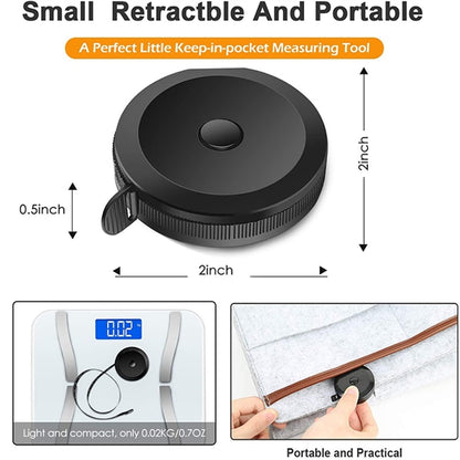 Small Black Dual Sided Tape Measure