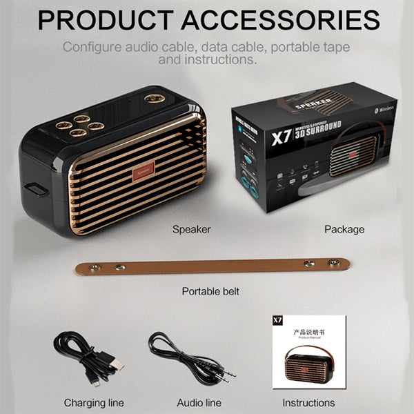 Portable  Vintage Bluetooth Speaker