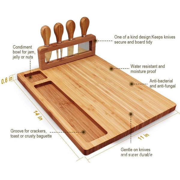 Bamboo Cheese Board Set