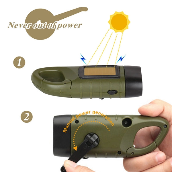 Hand Crank Solar Powered Flashlight
