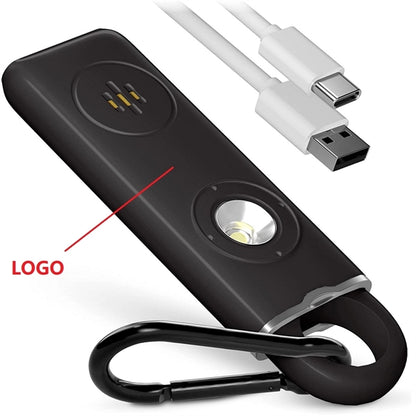 Personal Alarm Emergency Siren Whistle Keychain Rechargeable