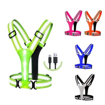 LED Reflective Vest Running Gear