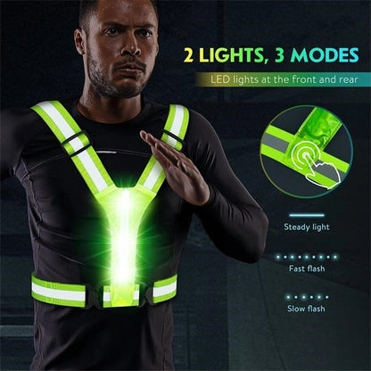 LED Reflective Vest Running Gear
