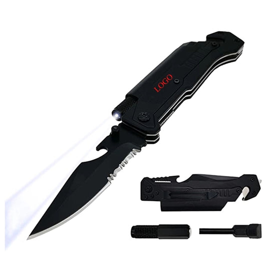 6-in-1 Survival Tactical Military Folding Pocket Knives With