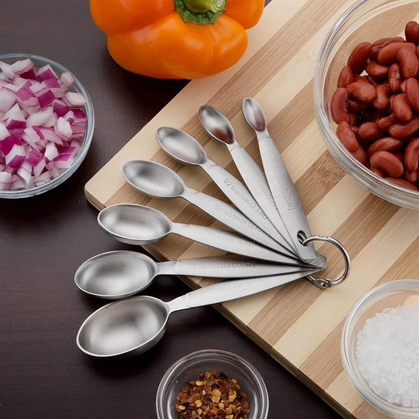 Oval Stainless Steel Metal Measuring Spoons Set