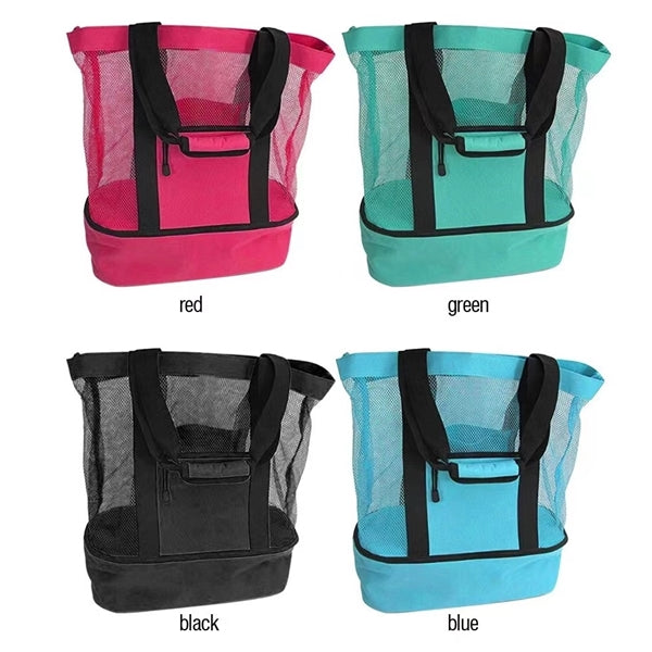 Mesh Beach Bags with Insulated Cooler