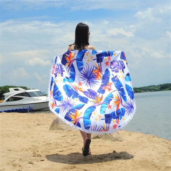 Custom Pattern Microfiber Round Beach Towel