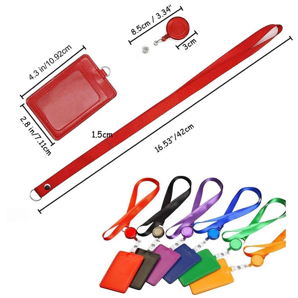 Colorful Retractable Badge Holder With Lanyards