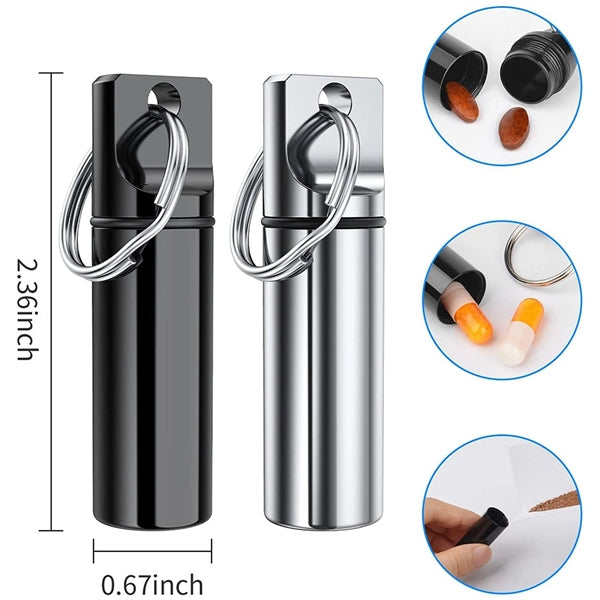 Portable Pill Box Keychain