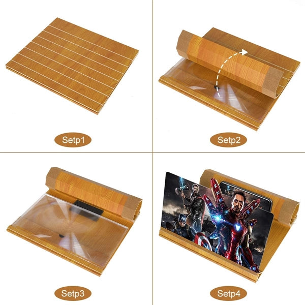 Mobile Phone 3D Magnifier Projector Screen 12inch
