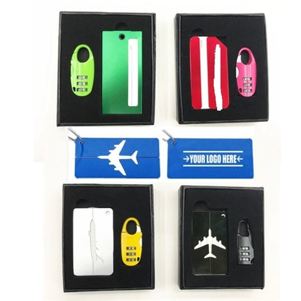 Coded Lock With Aluminium Luggage Tag Gift Box Set