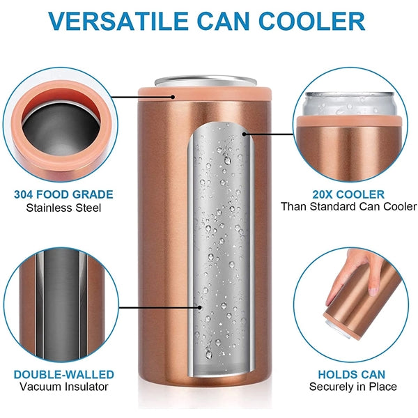 Stainless Steel 12Oz Slim Insulated Can Cooler