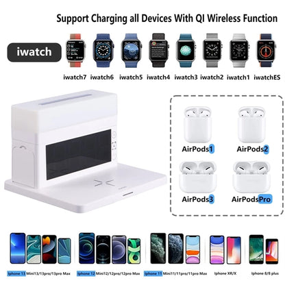 3 in 1 Wireless Charging Station,with Alarm Clock and Light