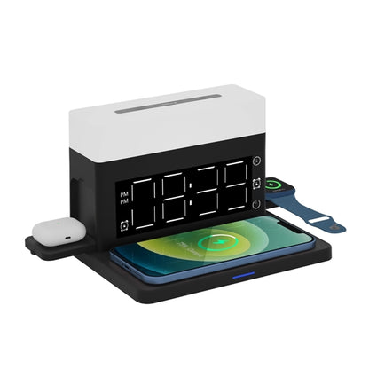 3 in 1 Wireless Charging Station,with Alarm Clock and Light