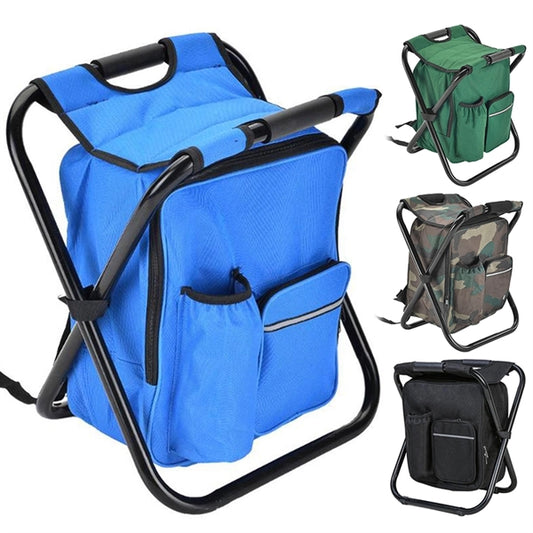 Outdoor Foldable Stool Chair with Cooler Bag