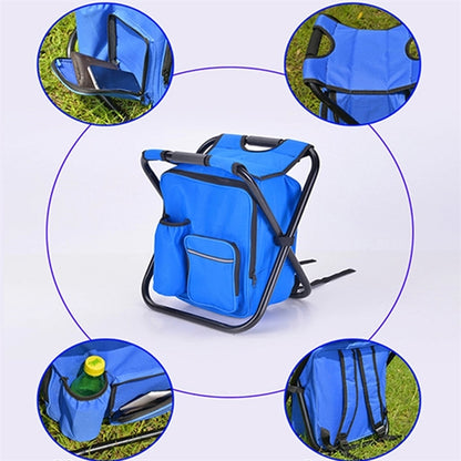 Outdoor Foldable Stool Chair with Cooler Bag