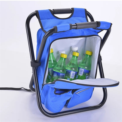Outdoor Foldable Stool Chair with Cooler Bag