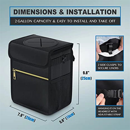 Car Trash Can with Lid