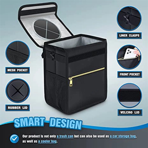 Car Trash Can with Lid
