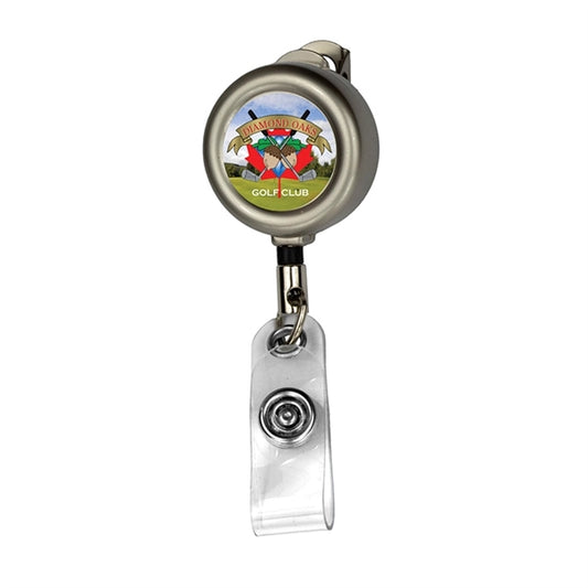 24" Cord Matte Solid Metal Retractable Badge Reel