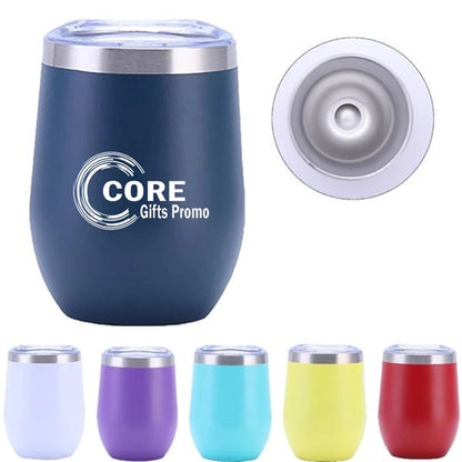 12 Oz Engraved Stainless Steel Wine Cup With Lid Can Cooler