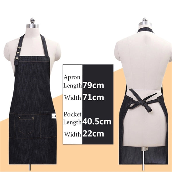 Denim Apron With Tool Pockets
