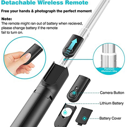 Selfie Stick Extendable Wireless Remote Tripod Stand