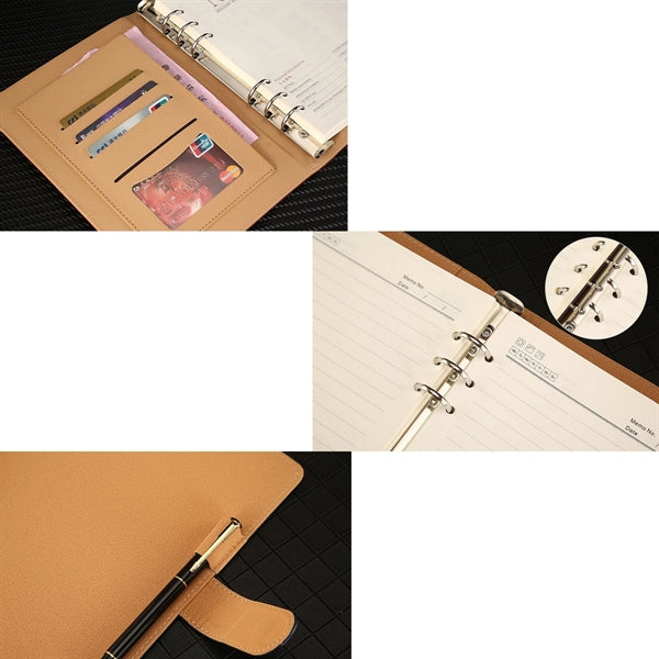 Leather Journal Notebook with Card Bag