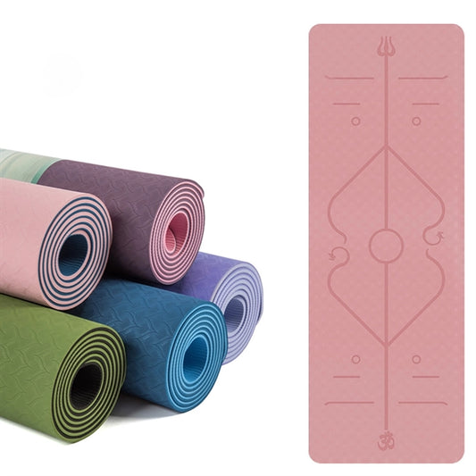 Tpe Yoga Mat With Two-Color Body Line