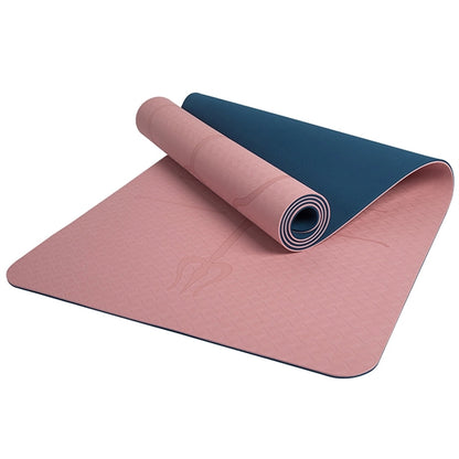Tpe Yoga Mat With Two-Color Body Line