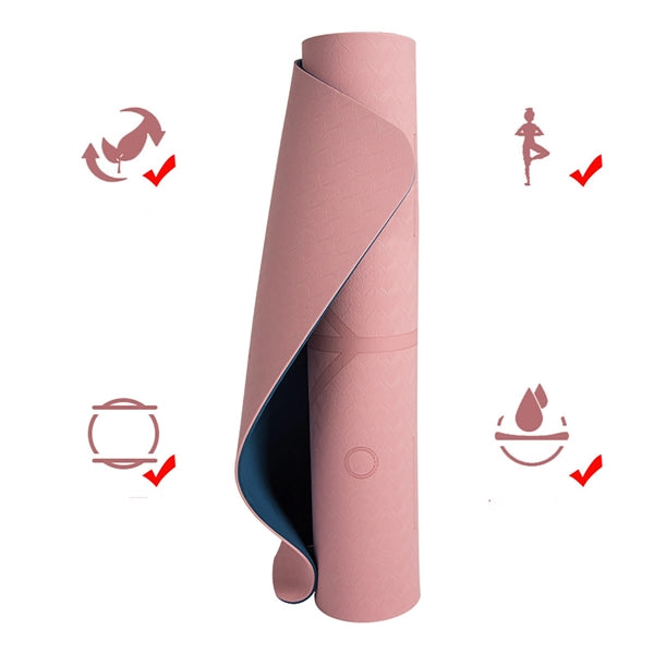 Tpe Yoga Mat With Two-Color Body Line