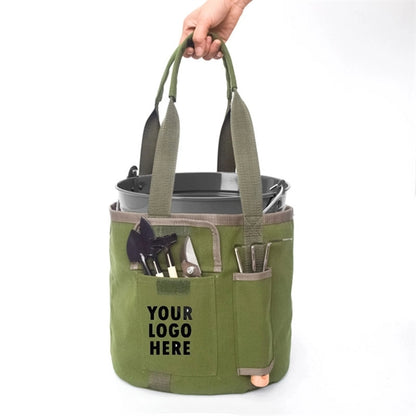 Green Bucket Garden Tools Bag with 2 Pockets