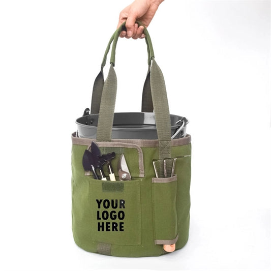 Green Bucket Garden Tools Bag with 2 Pockets