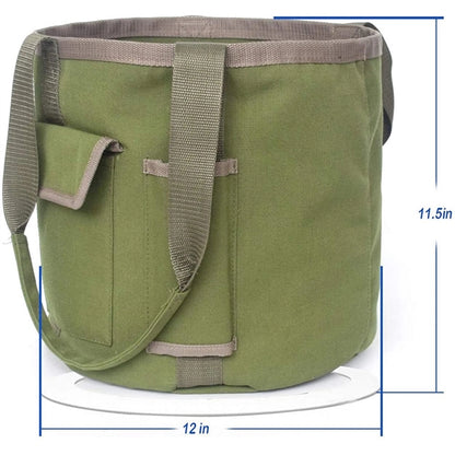 Green Bucket Garden Tools Bag with 2 Pockets