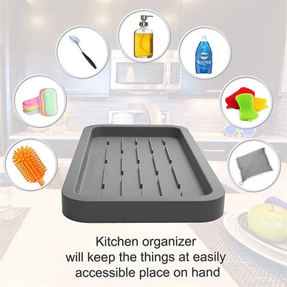 Kitchen Sink Organizer Silicone Tray