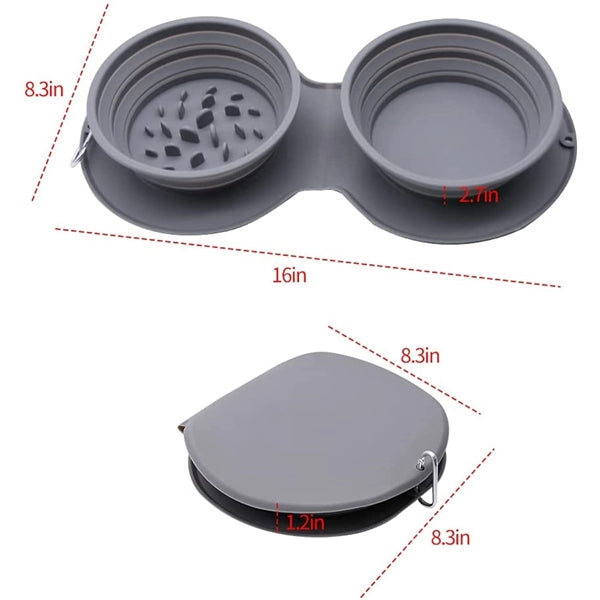 Double Collapsible Dog Bowl
