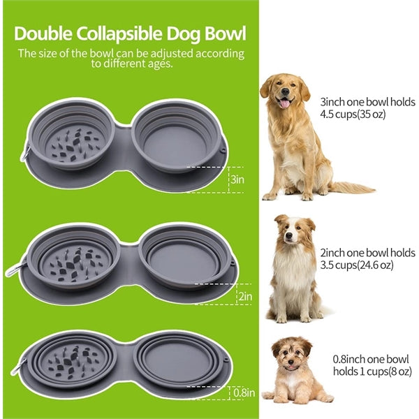 Double Collapsible Dog Bowl