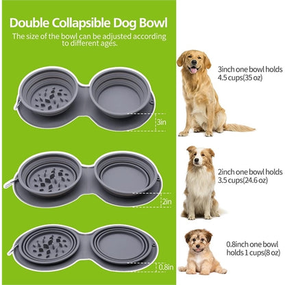 Double Collapsible Dog Bowl