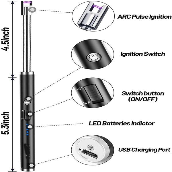 Advanced Rechargeable Arc Lighter with LED Display