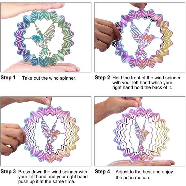 Stainless Steel Hanging Wind Spinner