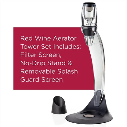 Deluxe Pourer and Decanter Tower Stand Set